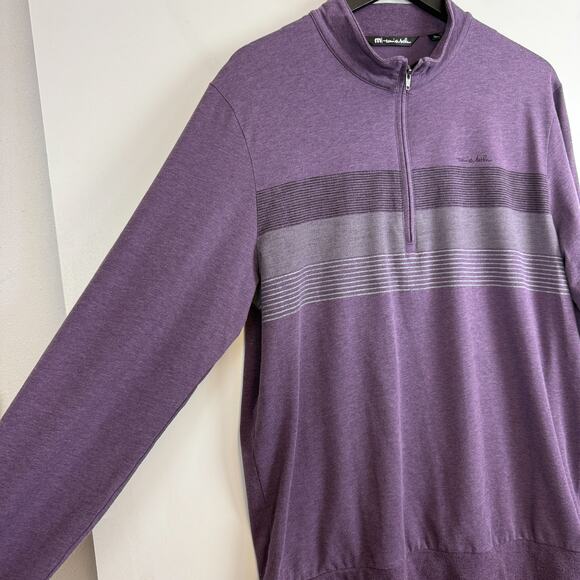 Travis Mathew Mens 1/2 Zip Pioneer Stretch Pullover Sweater Purple - L - Picture 4 of 9